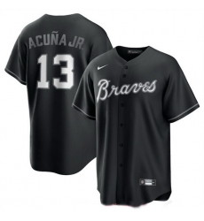 Men Atlanta Braves Active Player Custom Black Lights Out Limited Stitched Baseball Jersey