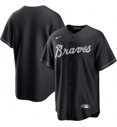 Men Atlanta Braves Blank Black Lights Out Limited Stitched Baseball Jersey