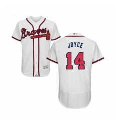 Mens Atlanta Braves 14 Matt Joyce White Home Flex Base Authentic Collection Baseball Jersey Mens Atlanta Braves 14 Matt Joyce White Home Flex Base Authentic Collection Baseball Jersey