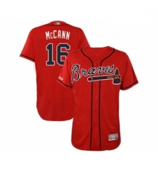 Mens Atlanta Braves 16 Brian McCann Red Alternate Flex Base Authentic Collection Baseball Jersey Mens Atlanta Braves 16 Brian McCann Red Alternate Flex Base Authentic Collection Baseball Jersey