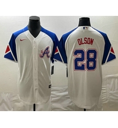 Men's Atlanta Braves #28 Matt Olson Number 2023 City Connect Cool Base Stitched Jersey Men's Atlanta Braves #28 Matt Olson Number 2023 City Connect Cool Base Stitched Jersey