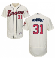 Mens Majestic Atlanta Braves 31 Greg Maddux Cream Alternate Flex Base Authentic Collection MLB Jersey Mens Majestic Atlanta Braves 31 Greg Maddux Cream Alternate Flex Base Authentic Collection MLB Jersey