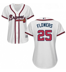 Womens Majestic Atlanta Braves 25 Tyler Flowers Replica White Home Cool Base MLB Jersey Womens Majestic Atlanta Braves 25 Tyler Flowers Replica White Home Cool Base MLB Jersey