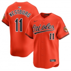 Men Baltimore Orioles 11 Jordan Westburg Orange 2025 2nd Alternate Limited Cool Base Stitched Baseball Jersey