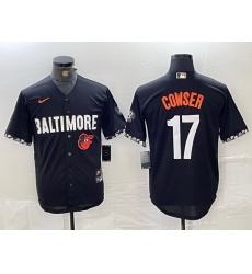 Men Baltimore Orioles 17 Colton Cowser Black 2023 City Connect Cool Base Stitched Baseball Jersey 1 Men Baltimore Orioles 17 Colton Cowser Black 2023 City Connect Cool Base Stitched Baseball Jersey 1