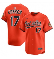 Men Baltimore Orioles 17 Colton Cowser Orange 2025 2nd Alternate Limited Stitched Baseball Jersey