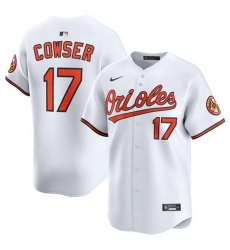 Men Baltimore Orioles 17 Colton Cowser White 2025 Home Limited Stitched Baseball Jersey