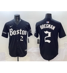 Men Boston Red Sox 2 Alex Bregman Black Gothic Vapor Limited Stitched Baseball Jersey