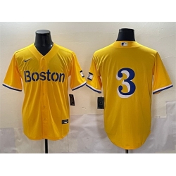 Men Boston Red Sox 3 Ceddanne Rafaela Gold City Connect Stitched Baseball Jersey