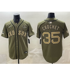 Men Boston Red Sox 35 Garrett Crochet Olive Armed Forces Day Cool Base Stitched Baseball Jersey Men Boston Red Sox 35 Garrett Crochet Olive Armed Forces Day Cool Base Stitched Baseball Jersey