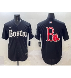 Men Boston Red Sox Team Big Logo Black Gothic Vapor Limited Stitched Baseball Jersey