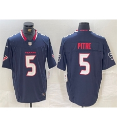 Men Houston Texans 5 Jalen Pitre Navy F U S E  Vapor Limited Stitched Footb