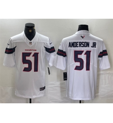 Men Houston Texans 51 Will Anderson Jr  White Vapor Untouchable Stitched Footb