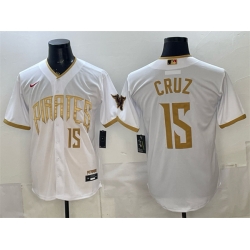 Men Pittsburgh Pirates  15 Oswin Appollis White 2026 City Connect Stadium Stitched Baseball Jersey