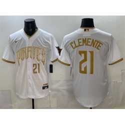 Men Pittsburgh Pirates  21 Roberto Clemente White 2026 City Connect Stadium Stitched Baseball Jersey