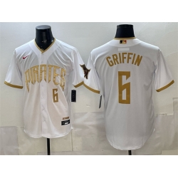 Men Pittsburgh Pirates  6 Konnor Griffin White 2026 City Connect Stadium Stitched Baseball Jersey