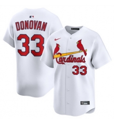 Men St  Louis Cardinals 33 Brendan Donovan White Home Limited Stitched Baseball Jersey