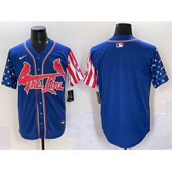 Men St Louis Cardinals Blank Royal Independence Day Vapor Premier Limited Stitched Baseball Jersey