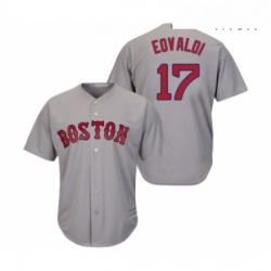 Mens Boston Red Sox 17 Nathan Eovaldi Replica Grey Road Cool Base Baseball Jersey 