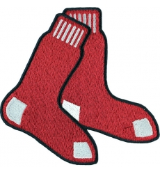 Women  Boston Red Sox Hanging Socks With Blue Border Sleeve Jersey Patch Biaog