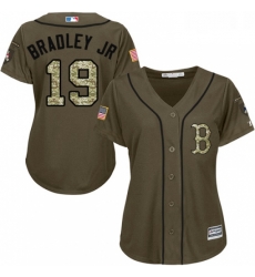 Womens Majestic Boston Red Sox 19 Jackie Bradley Jr Authentic Green Salute to Service MLB Jersey Womens Majestic Boston Red Sox 19 Jackie Bradley Jr Authentic Green Salute to Service MLB Jersey