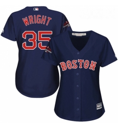 Womens Majestic Boston Red Sox 35 Steven Wright Authentic Navy Blue Alternate Road 2018 World Series Champions MLB Jersey Womens Majestic Boston Red Sox 35 Steven Wright Authentic Navy Blue Alternate Road 2018 World Series Champions MLB Jersey