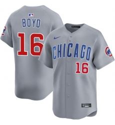 Men Chicago Cubs 16 Matthew Boyd Grey Limited Stitched Baseball Jersey