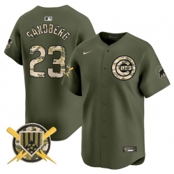 Men Chicago Cubs 23 Ryne Sandberg Green Armed Forces Day Vapor Limited Stitched Baseball Jersey