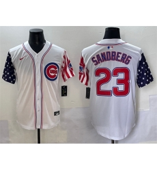 Men Chicago Cubs 23 Ryne Sandberg White 2025 Independence Day Vapor Premier Limited Stitched Baseball Jersey