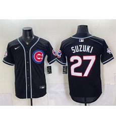 Men Chicago Cubs 27 Seiya Suzuki 150th Anniversary Black Out Style Vapor Premier Limited Stitched Baseball Jersey Men Chicago Cubs 27 Seiya Suzuki 150th Anniversary Black Out Style Vapor Premier Limited Stitched Baseball Jersey