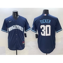 Men Chicago Cubs 30 Kyle Tucker Navy City Connect Stitched Baseball Jersey