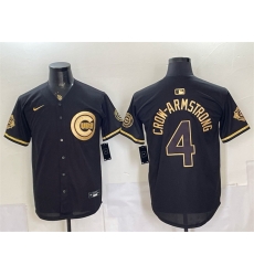 Men Chicago Cubs 4 Pete Crow Armstrong Black Gold 150th Anniversary Patch Stitched Baseball Jersey Men Chicago Cubs 4 Pete Crow Armstrong Black Gold 150th Anniversary Patch Stitched Baseball Jersey