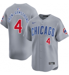 Men Chicago Cubs 4 Pete Crow Armstrong Grey Limited Stitched Baseball Jersey