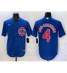 Men Chicago Cubs 4 Pete Crow Armstrong Royal Cool Base Stitched Baseball Jersey