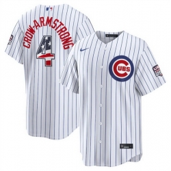 Men Chicago Cubs  4 Pete Crow Armstrong White 2026 USA 250 Fourth of July Home Stadium Stitched Baseball Jersey