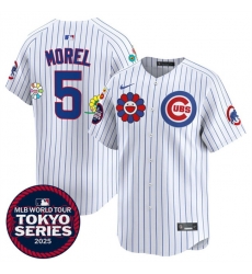 Men Chicago Cubs 5 Christopher Morel White 2025 Tokyo Series Limited Stitched Baseball Jersey