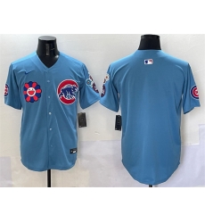 Men Chicago Cubs Blank Blue 2025 Tokyo Series 2nd Alternate Limited Stitched Baseball Jersey