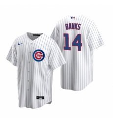 Mens Nike Chicago Cubs 14 Ernie Banks White Home Stitched Baseball Jerse
