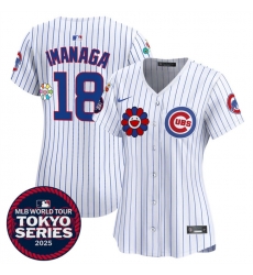 Women Chicago Cubs 18 Sh u014Dta Imanaga White 2025 Tokyo Series Limited Stitched Baseball Jersey