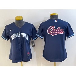 Women Chicago Cubs Team Big Logo Navy City Connect Stitched Jersey