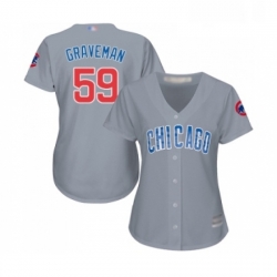 Womens Chicago Cubs 59 Kendall Graveman Authentic Grey Road Baseball Jersey 