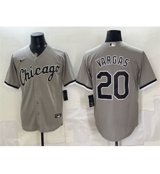 Men Chicago White Sox 20 Miguel Vargas Grey Stitched Baseball Jersey Men Chicago White Sox 20 Miguel Vargas Grey Stitched Baseball Jersey