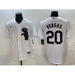 Men Chicago White Sox  20 Miguel Vargas White Home Stitched Baseball Jersey