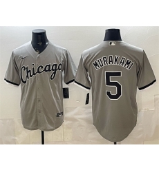 Men Chicago White Sox  5 Munetaka Murakami Grey Stitched Baseball Jersey
