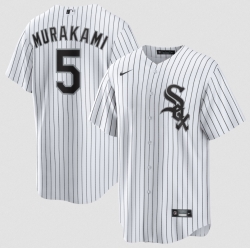 Men Chicago White Sox 5 Munetaka Murakami White Cool Base Stitched Baseball Jersey