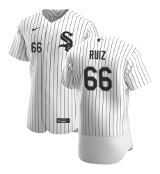 Men Chicago White Sox 66 Jose Ruiz Men Nike White Home 2020 Flex Base Player MLB Jersey