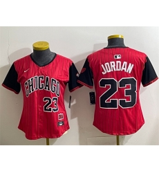 Women Chicago White Sox 23 Michael Jordan Red Black 2025 City Connect Limited Stitched Baseball Jersey