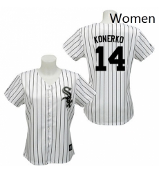 Womens Majestic Chicago White Sox 14 Paul Konerko Replica WhiteBlack Strip Fashion MLB Jersey Womens Majestic Chicago White Sox 14 Paul Konerko Replica WhiteBlack Strip Fashion MLB Jersey