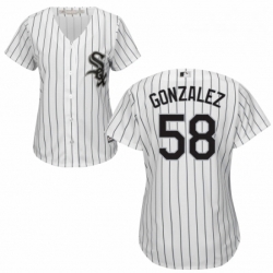 Womens Majestic Chicago White Sox 58 Miguel Gonzalez Authentic White Home Cool Base MLB Jersey 