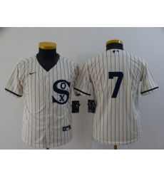 Youth Chicago White Sox 7 Tim Anderson 2021 Cream Field of Dreams Cool Base Stitched Nike Jersey Youth Chicago White Sox 7 Tim Anderson 2021 Cream Field of Dreams Cool Base Stitched Nike Jersey